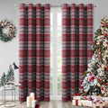 Always4U Red Plaid Curtains Grommet Highland Woolen Look Tartan Curtains For Bedroom Living Room Check Curtians Grey And Red 54