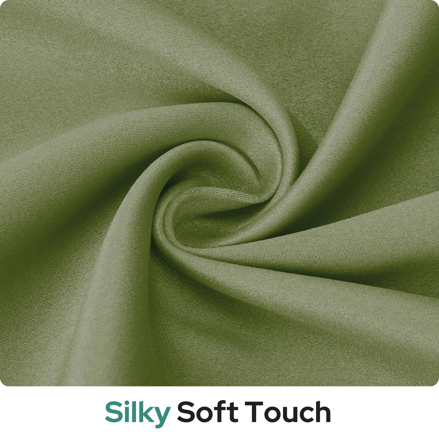 Homeideas 100% Blackout French Door Curtains, Privacy Door Curtains For Door Window, 26 X 80 Inch Room Darkening Curtains, Thermal Insulated Door Window Shades For Bedroom, (1 Panel, Sage Green)