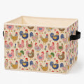 WPQTHIP Colorful Boho Chicken Storage Bins Box, Rustic Country Chicken Hen Rooster Foldable Storage Basket with Handles for Farm