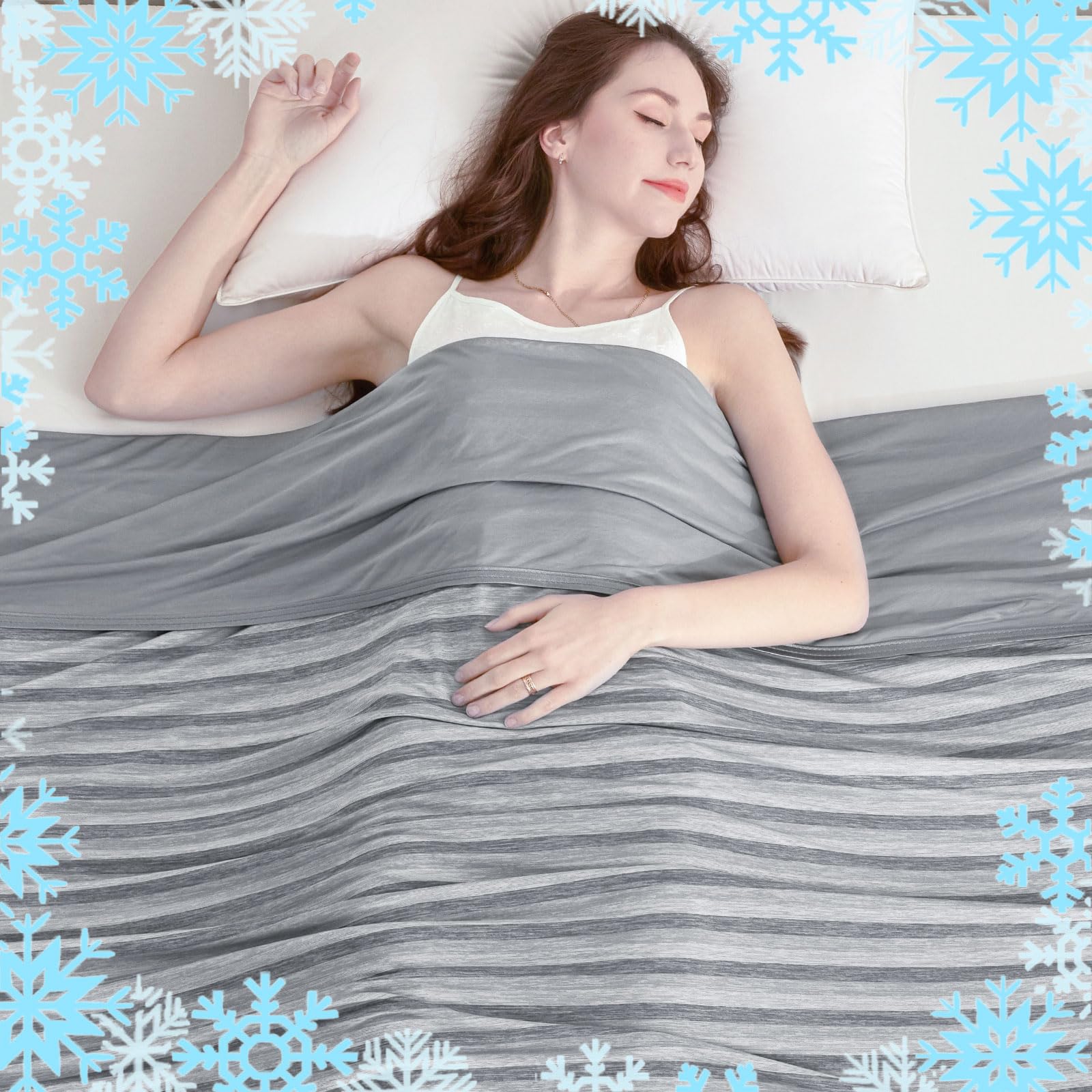 Ailemei Direct Cooling Blanket For Hot Sleepers, Double Sided Cold Effect, Twin/Full Size Lightweight Breathable Summer Blankets