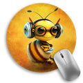 Bee Small Mouse Pad, Cute Round Mouse Pads For Desk, Travel Mini Mousepad With Non-Slip Rubber Base, Portable Mousepads For Wire