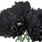 Tinsow Artificial Peony Flowers Black Silk Flowers Peony Bouqeut For Halloween Home Deorations Gothic Wedding (Black, 10)