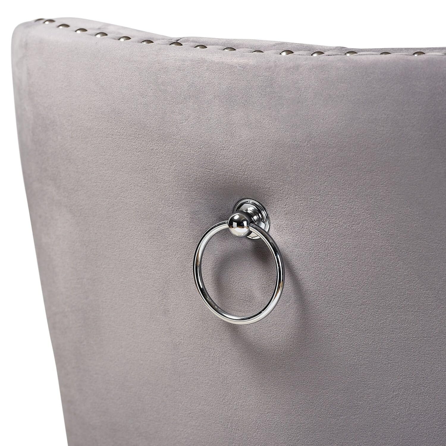 Baxton Studio Remy Modern Transitional Grey Velvet Fabric Upholstered Espresso Finished 2-Piece Wood Dining Chair Set Set