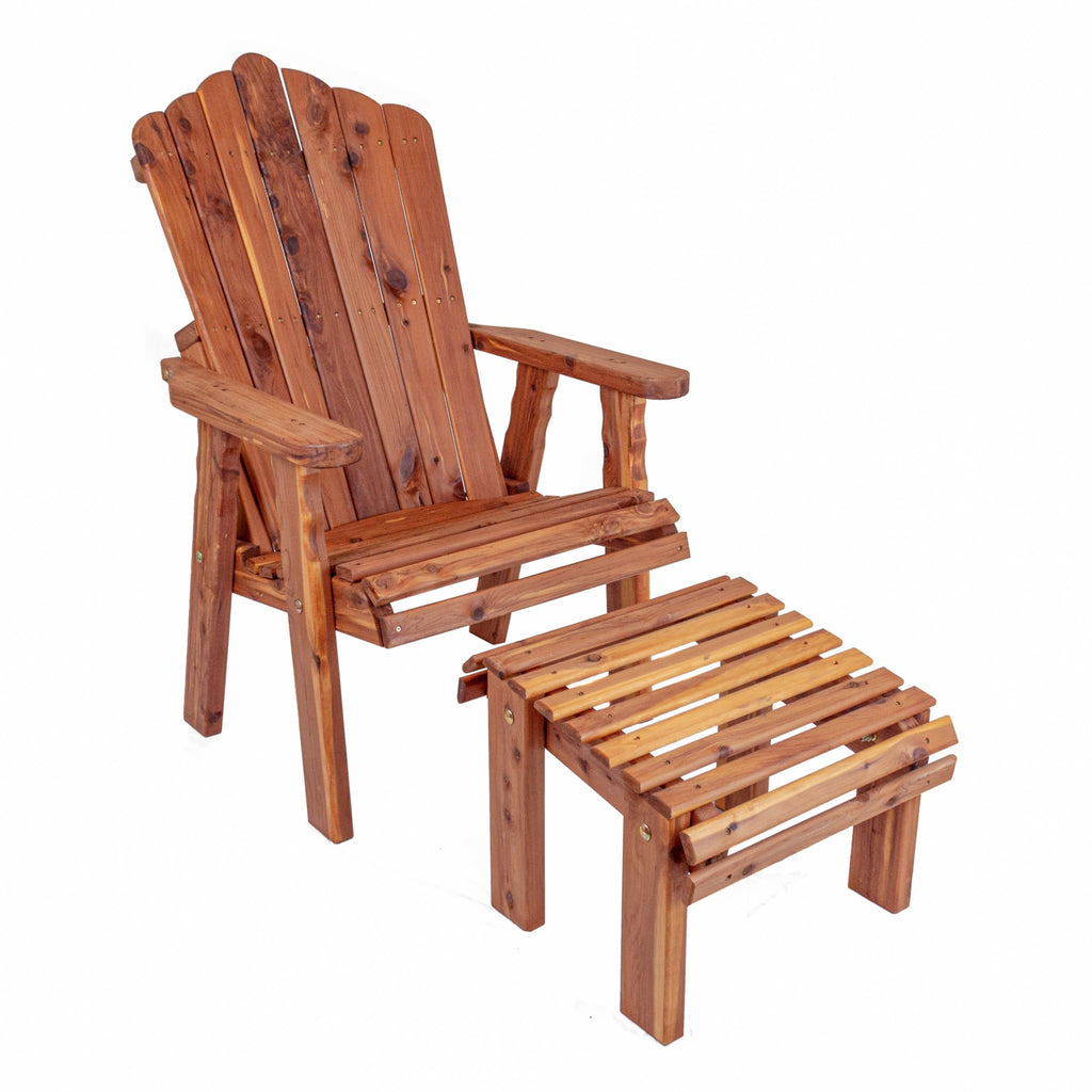 American Furniture Classics Chair with Stationary Ottoman, Natural Cedar