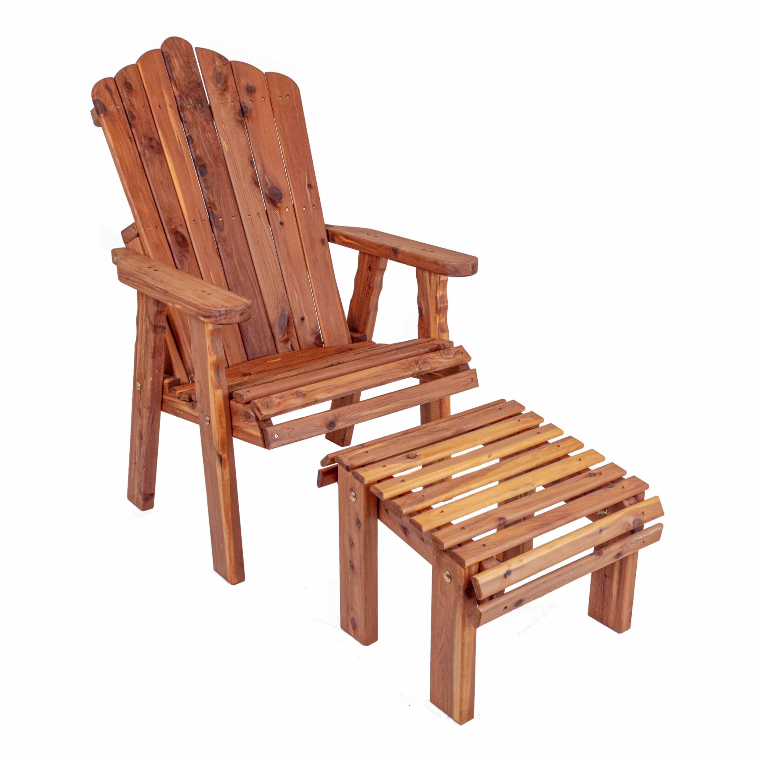 American Furniture Classics Chair with Stationary Ottoman, Natural Cedar
