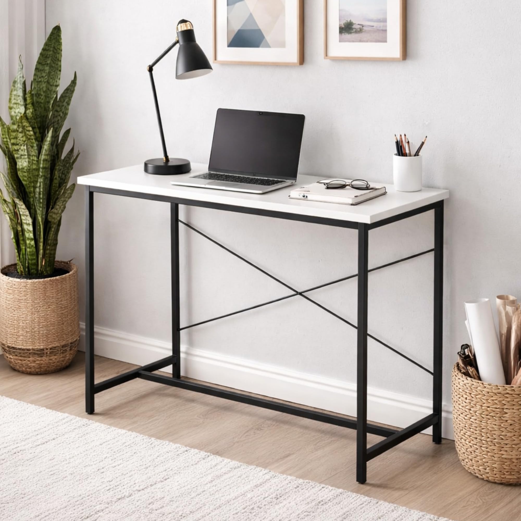 Callas Home Work Desk Study Table | Computer Table For Home | Office Table | Desktop And Laptop Table | Office Desk (St10White
