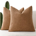 Foindtower Accent Solid Pillow Cases Textured Boucle Throw Pillow Covers Cozy Modern Decorative Couch Cushion Case For Chair Sof