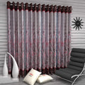 Home Sizzler 4 Pieces Garden Panel Eyelet Polyester Long Door Curtains  8 Feet, Maroon