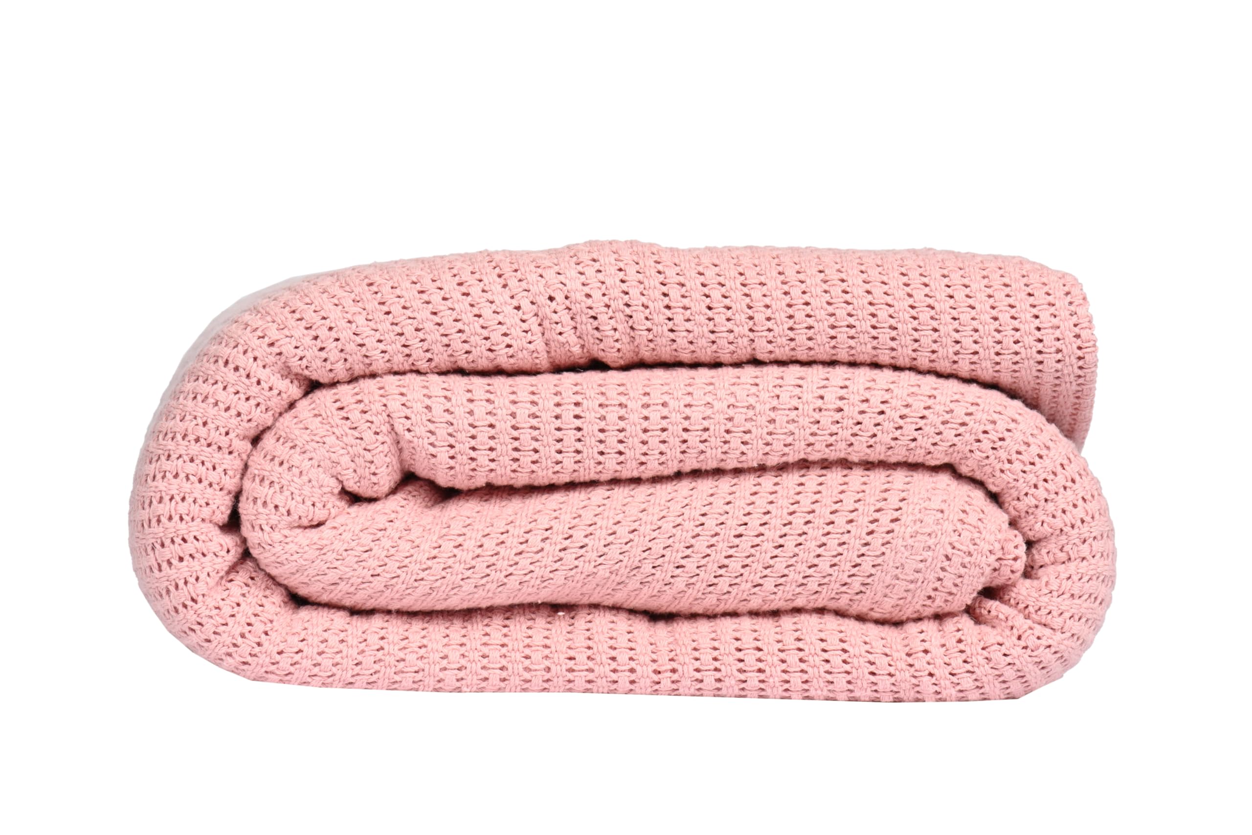 Linteum Textile Supply Leno Weave Rose Blanket, Queen 100% Cotton, Lightweight, Warm, Extra-Fluffy, Premium And Durable Soft & C