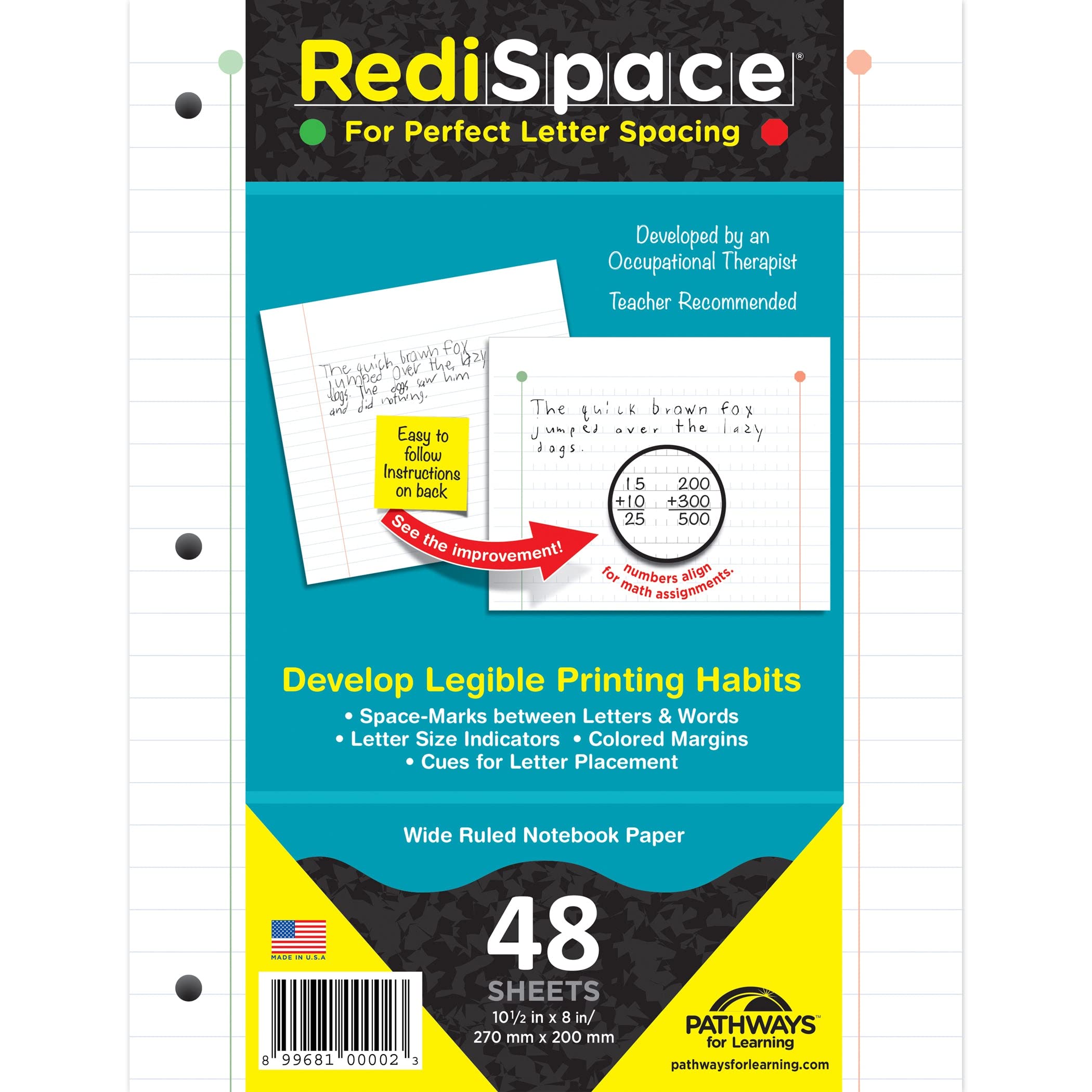 Redispace Notebook Filler Paper White 10-1/2 X 8 In