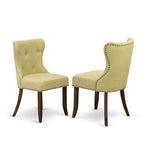 East West Furniture Lmsi5-77-37 5 Piece Dinette Set For 4 Includes A Rectangle Rustic Wood Dining Room Table And 4 Limelight Linen Fabric Parsons Dining Chairs, 40X72 Inch, Jacobean