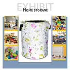 Colorful Flowers Laundry Basket Floral Foldable Waterproof Oxford Cloth Funny Tote Bag Laundry Hamper Clothes Storage Bucket Toy