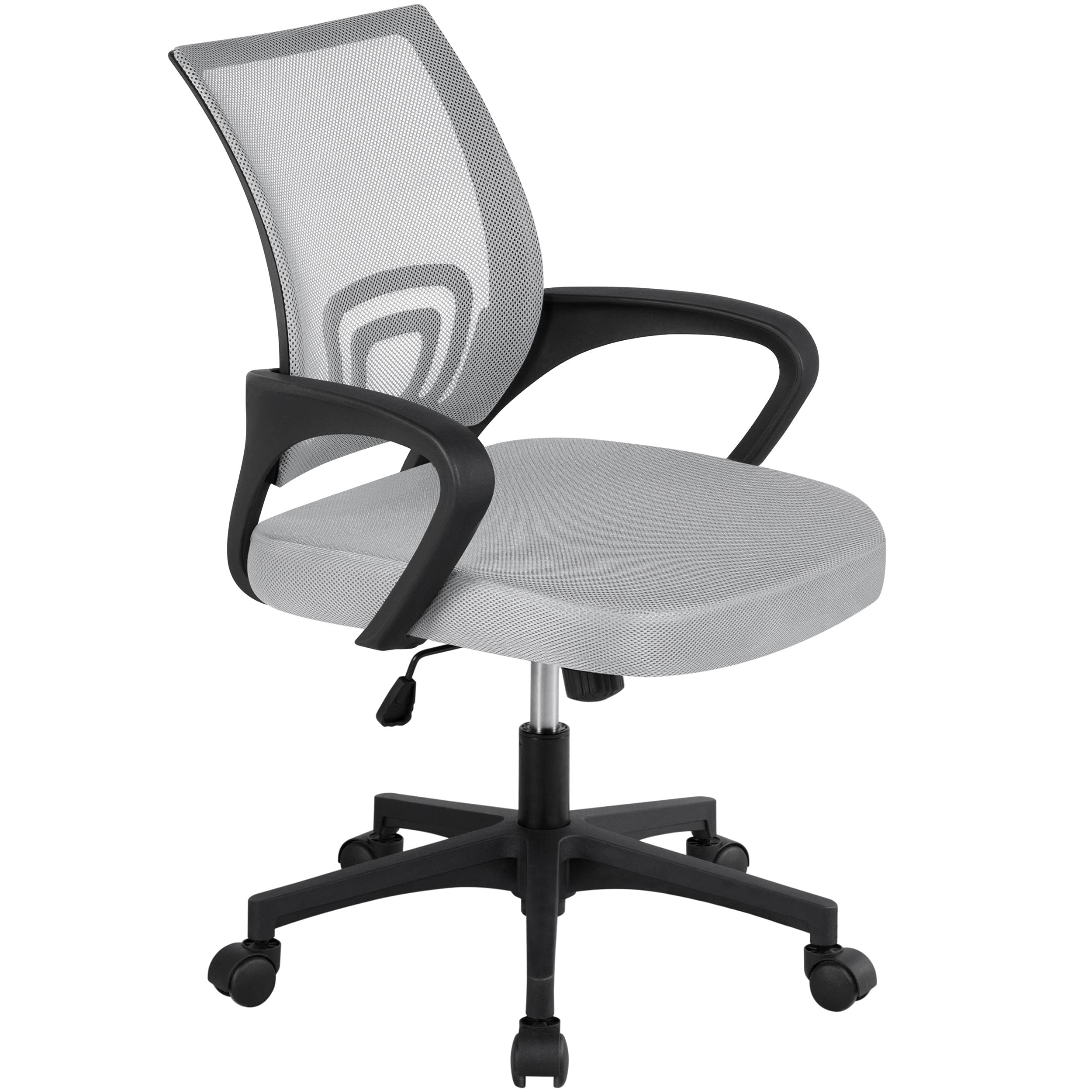 Yaheetech Office Chair Desk Chair Ergonomic Mesh Computer Chair With Lumbar Support Armrest Executive Rolling Swivel Adjustable Mid Back Task Chair For Women Adults, Grey