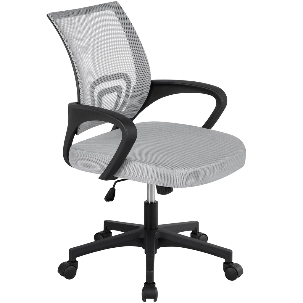 Yaheetech Office Chair Desk Chair Ergonomic Mesh Computer Chair With Lumbar Support Armrest Executive Rolling Swivel Adjustable Mid Back Task Chair For Women Adults, Grey