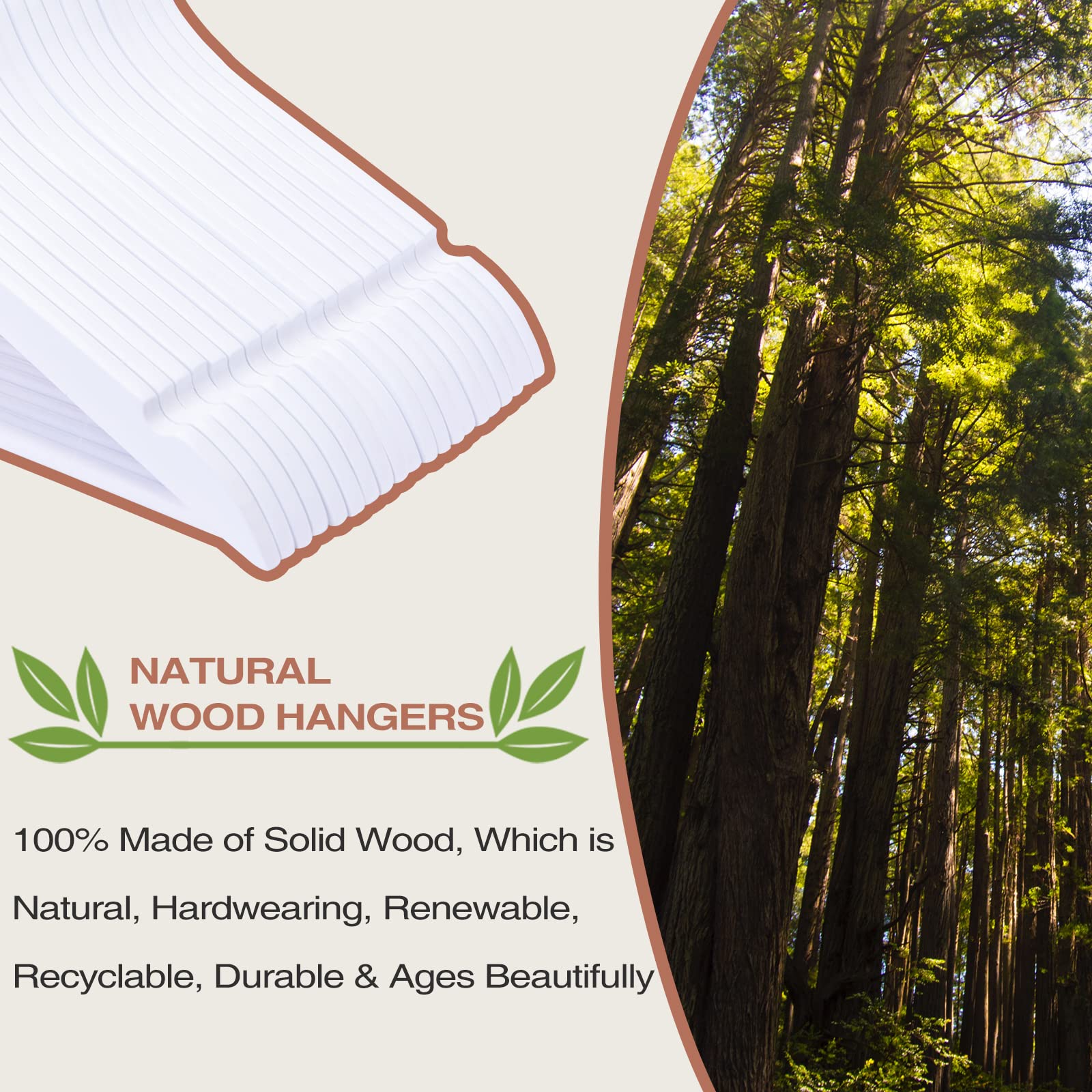 Fairyhaus Wooden Hangers 30 Pack, Smooth Finish Wood Hangers With 360 Swivel Hook And Notches, Slim Wooden Coat Hangers With Pan