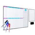 Smartyplans Dry Erase Weekly Extra Thick Magnetic Calendar For Refrigerator: 17X13' Two Week Planner And 6X9' White Board, 4 F