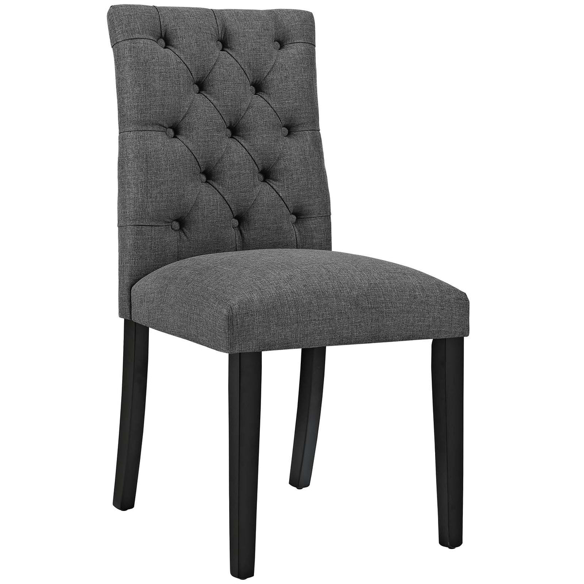 Modway MO- Duchess Modern Tufted Button Upholstered Fabric Parsons, Dining Chair, Gray