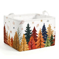 HUUMONSS Autumn Pine Trees Baby Storage Basket Large Laundry Hamper Cozy Woodland Collapsible Parents Organizer Toy Clothes Bins