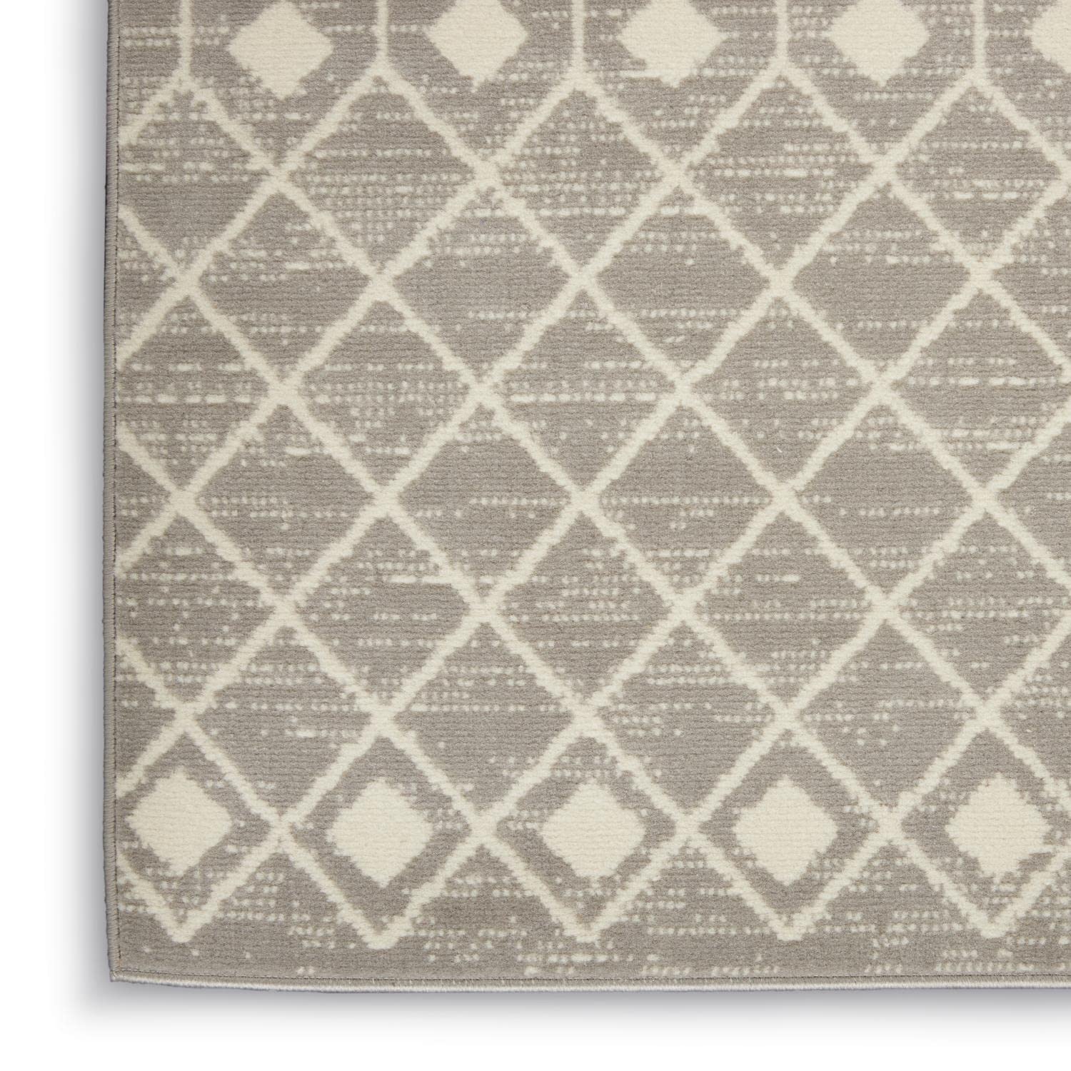 Nourison Grafix Moroccan Grey 3'9' X 5'9' Area Rug, Easy Cleaning, Non Shedding, Bed Room, Living Room, Dining Room, Kitchen (