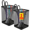1Intheoffice Pencil Cups For Desk, Jumbo Pencil Holder, Stackable Wire Mesh Jumbo Pencil Holder, Matte Black 2 Pack
