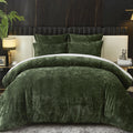 Ivellow Crushed Velvet Comforter Set Queen Green Comforter Set 5Pcs Ultra Soft Lightweight Breathable Bedding Set Luxury Cozy Fl