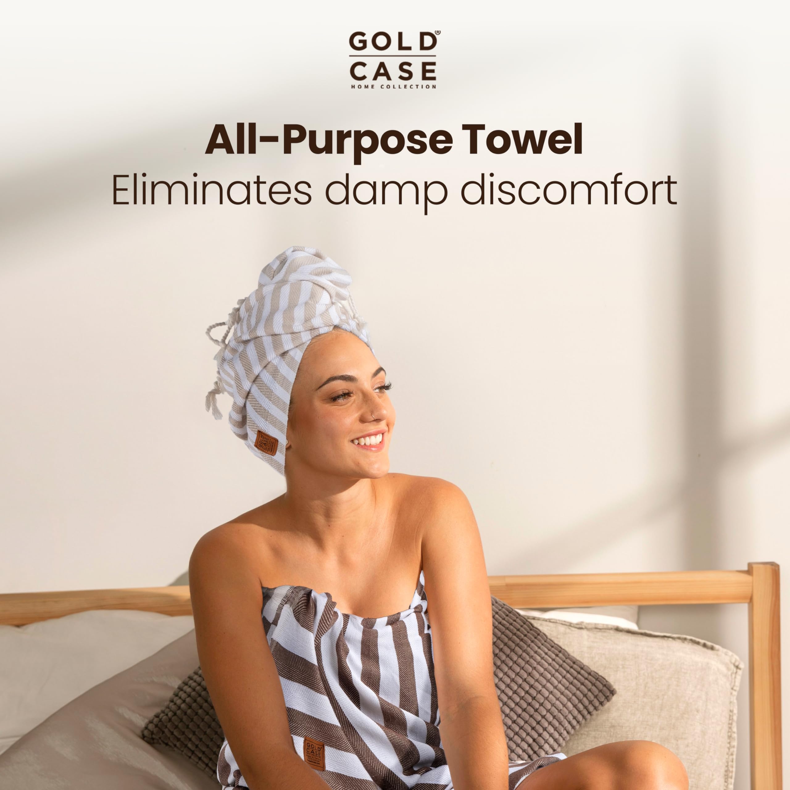 Gold Case Home Collection Myra Turkish Hand Towels For Bathroom Set Of 5-100% Cotton Bathroom Hand Towels - Kitchen Hand Towels