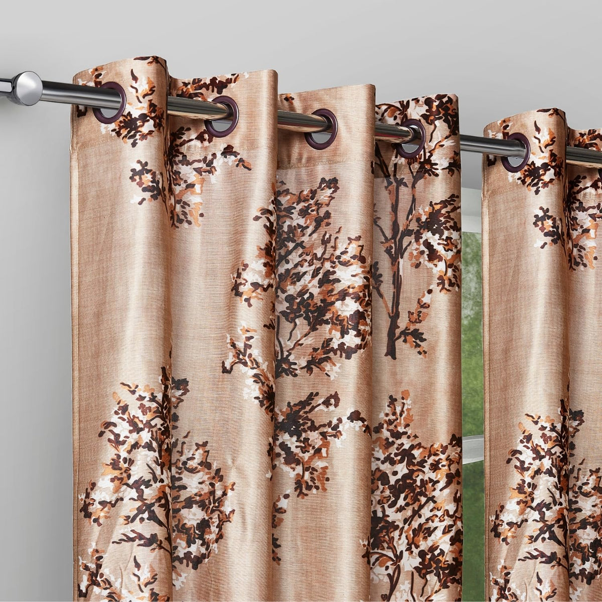Rivermoor Door Curtains 7 Feet Long Set of 2 for Living Room, Bedroom 114 x 213 cm 50% Room Darkening 125 GSM Sepia Grove, Coffe