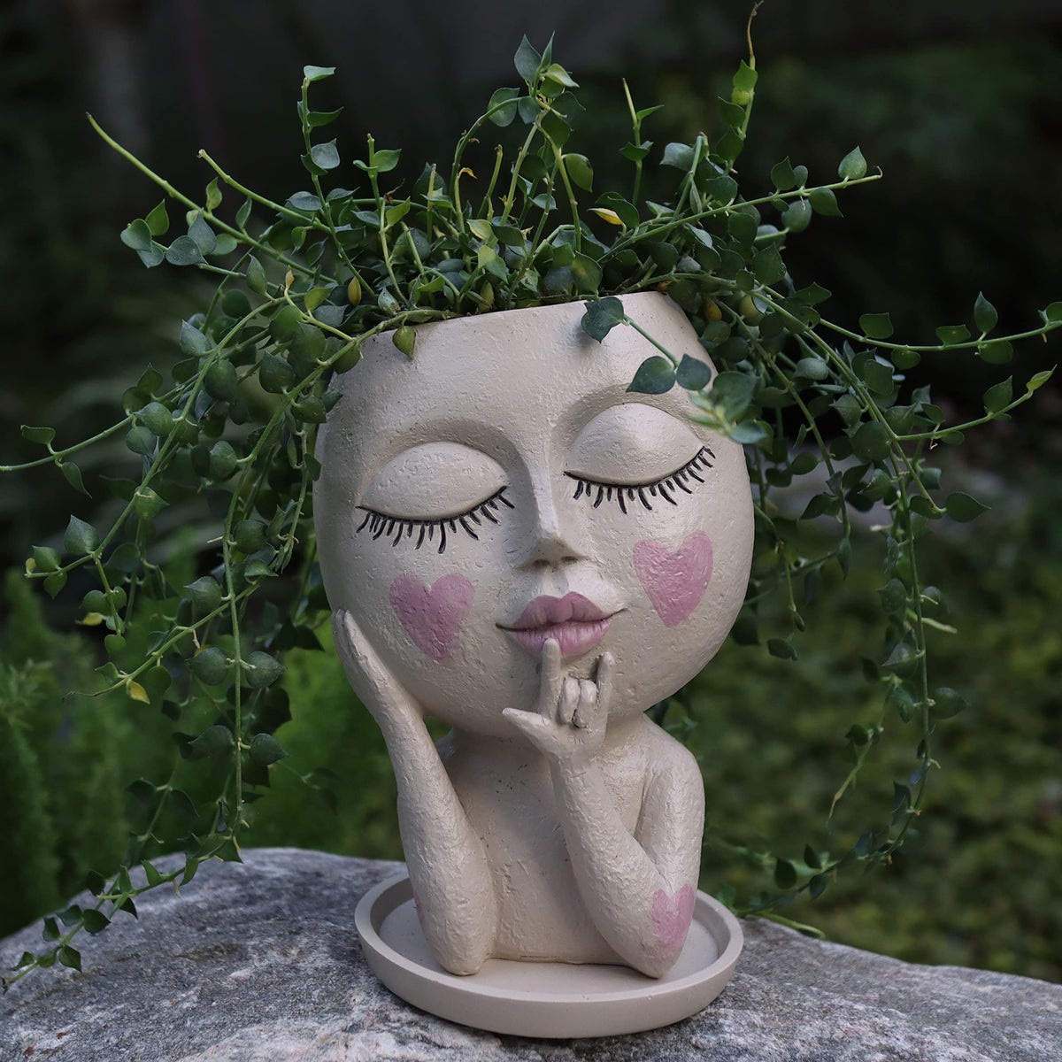 Face Flower Pots Head Planter, Cute Resin Face Planters For Indoor Outdoor Plants, Macetas Para Plantas Unique Head Plant Pot Fa