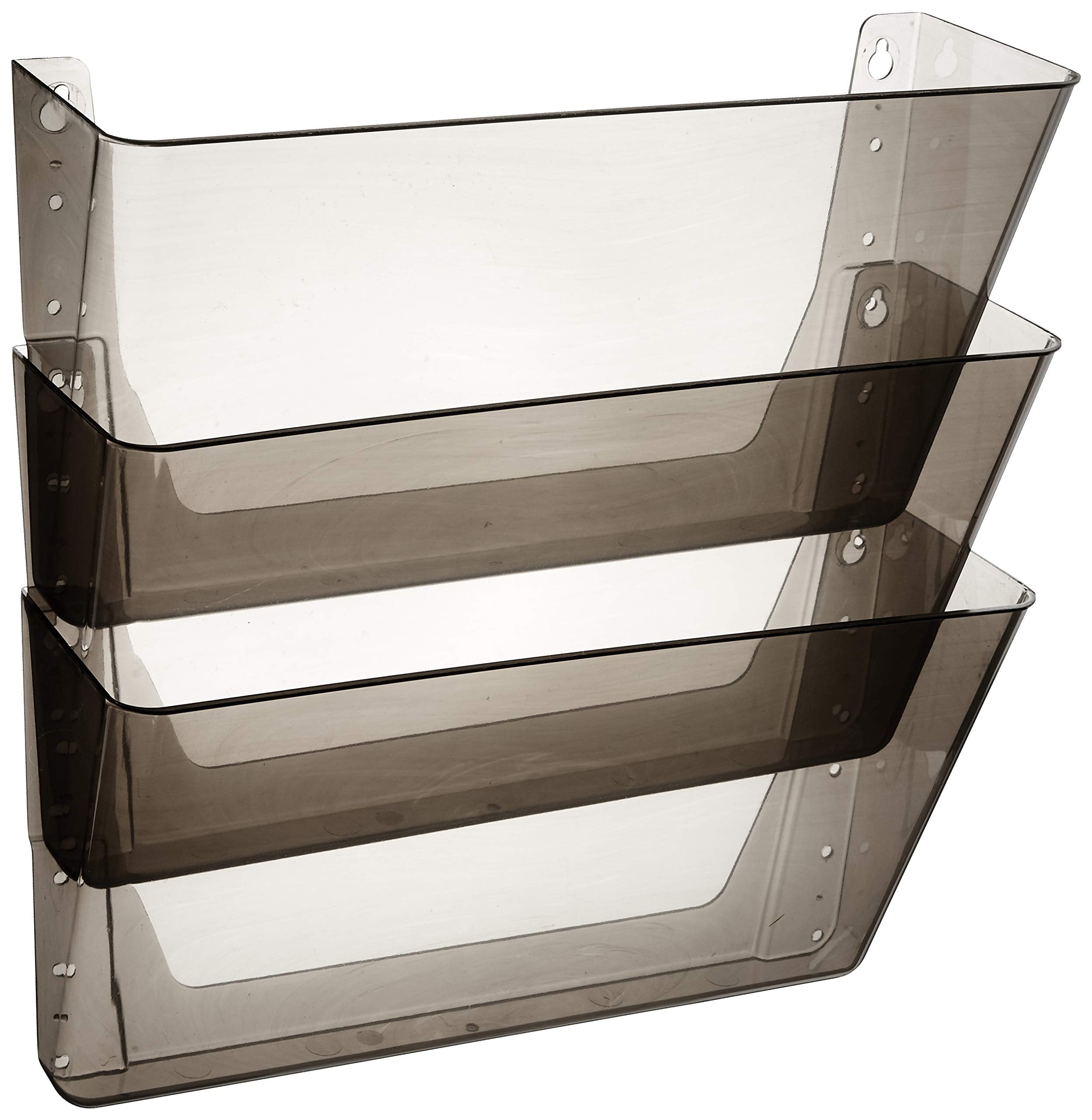 Deflecto 73502 Docupocket Three-Pocket File Partition Set W/Brackets, Letter, Smoke