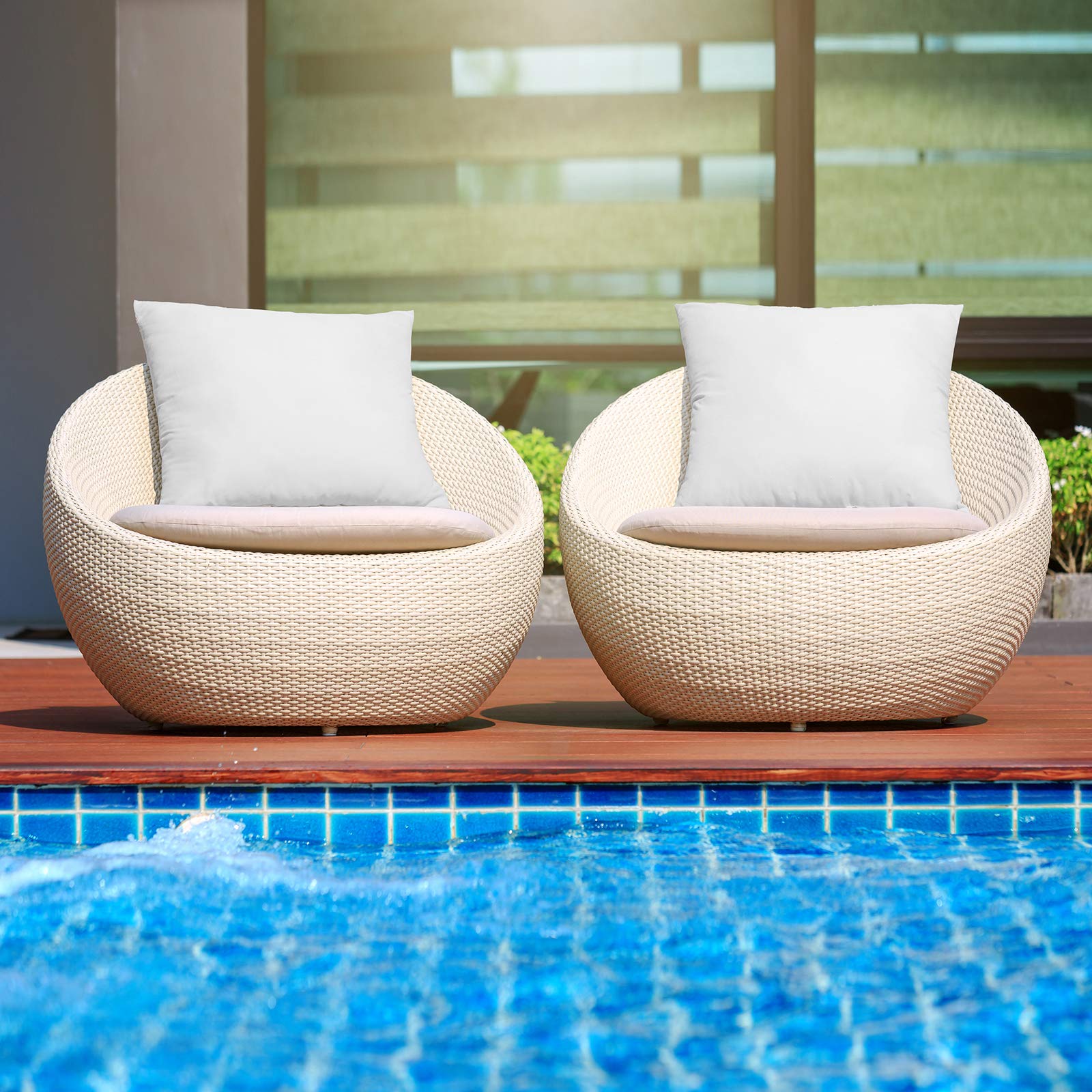 Miulee Pack Of 4 12X24 Outdoor Pillow Inserts, Water-Resistant Throw Pillow Inserts Decorative Premium Rectangle Pillow Stuffer Sham For Porch Swing Couch Sofa Cushion Patio Furniture