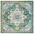 SAFAVIEH Madison Collection 12 Square Green / Turquoise MAD473Y Boho Chic Medallion Distressed Non-Shedding Living Room Dining 