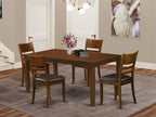 East West Furniture LYFD5-ESP-LC Lynfield 5 Piece Set Includes a Rectangle Dining Room Table with Butterfly Leaf and 4 Faux Leather Upholstered Kitchen Chairs, 36x66 Inch