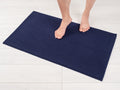 American Soft Linen Bath Rug, 20 in 34 in 100% Cotton Bath Mats Rugs for Bathroom, Non Slip Washable Shaggy Form Area Rugs, Navy