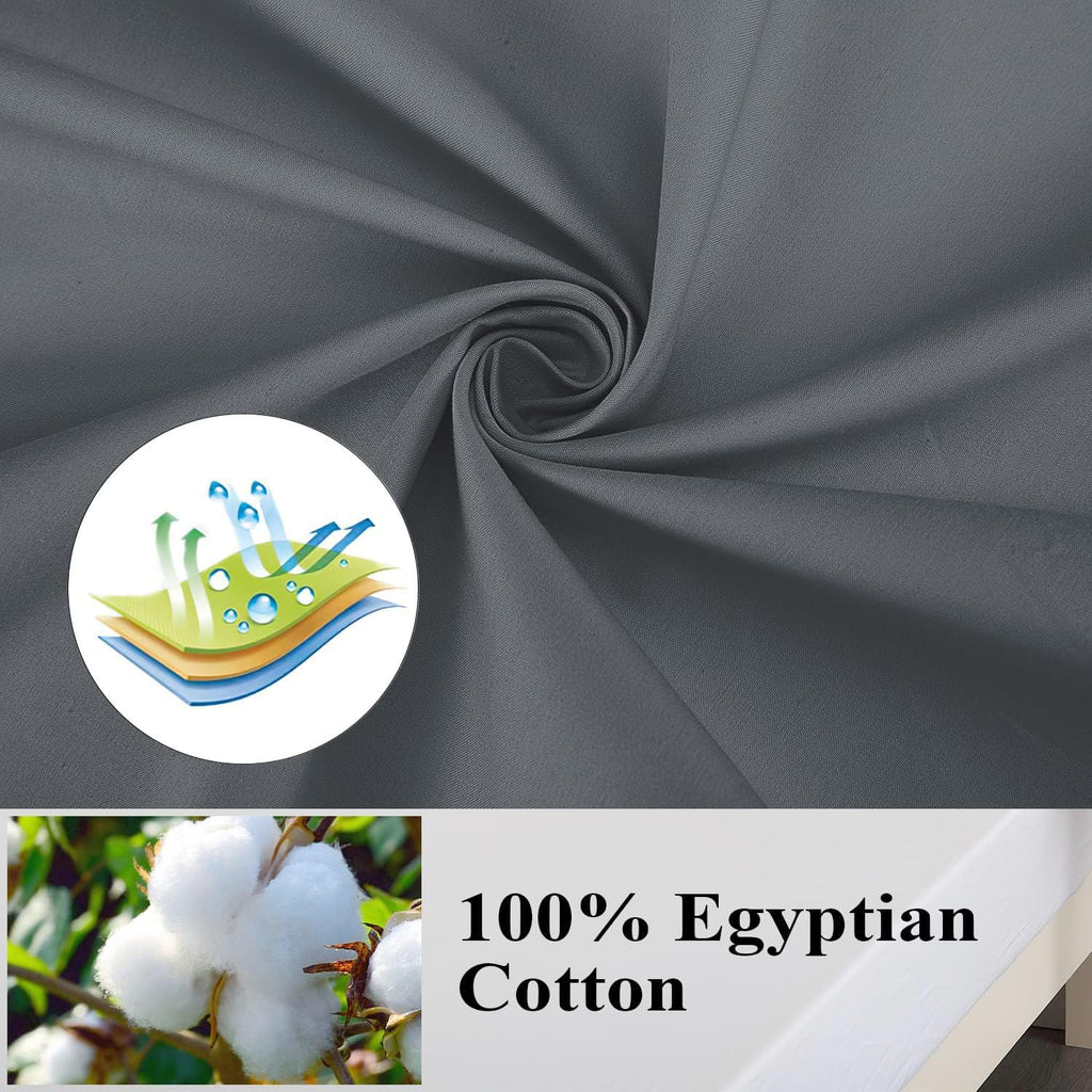 100% Egyptian Cotton Body Pillow Cover Long Pillow Case, 600 Thread Count Bed Pillow Protector With Zipper, Sateen Weave Cooling