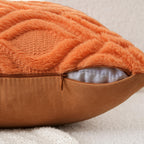 Miulee Bright Orange Throw Pillow Covers 20X20 Inch, Soft Winter Plush Faux Wool Couch Pillow Covers Set Of 2 Decorative Farmhouse Boho Throw Pillows For Sofa Living Room Bed