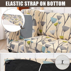 Searchi Stretch Sofa Cover Printed Couch Cover, Floral Pattern 4 Pieces Sofa Slipcover With 3 Separate Cushion Cover, Washable Furniture Protector For Living Room(Sofa, Dandelion Pattern)