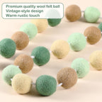 Boao 3 Pieces Wool Felt Ball Garland Colorful Pom Pom Garland Handmade 6.5 Feet Long 24 Balls Felt Ball Garlands For Wall Christ