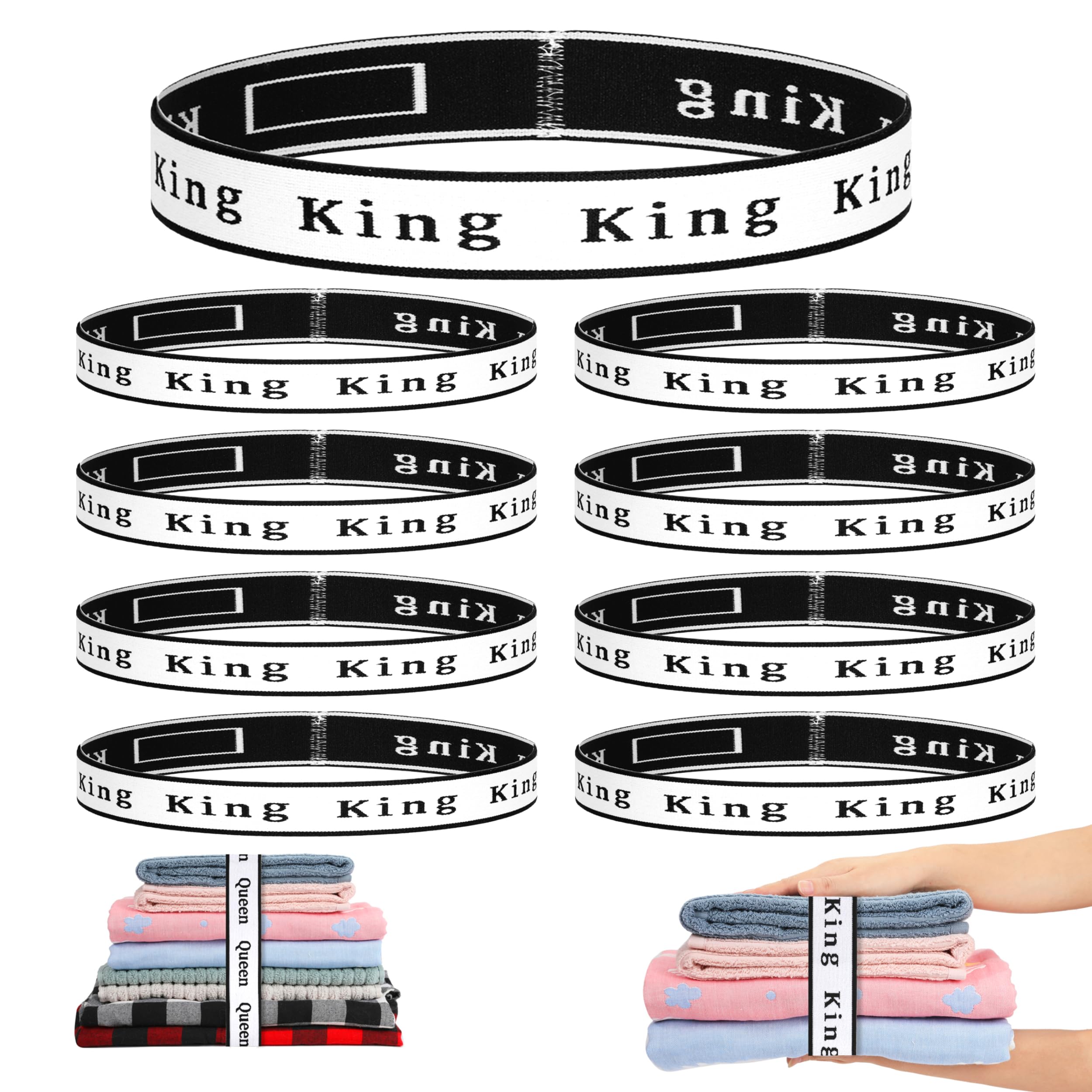 8Pcs Bed Sheet Organizer Bands Sheets Labels For Elastic Bedding Linen Closet Storage Foldable Sheet Set Organizer Sheet Keeper