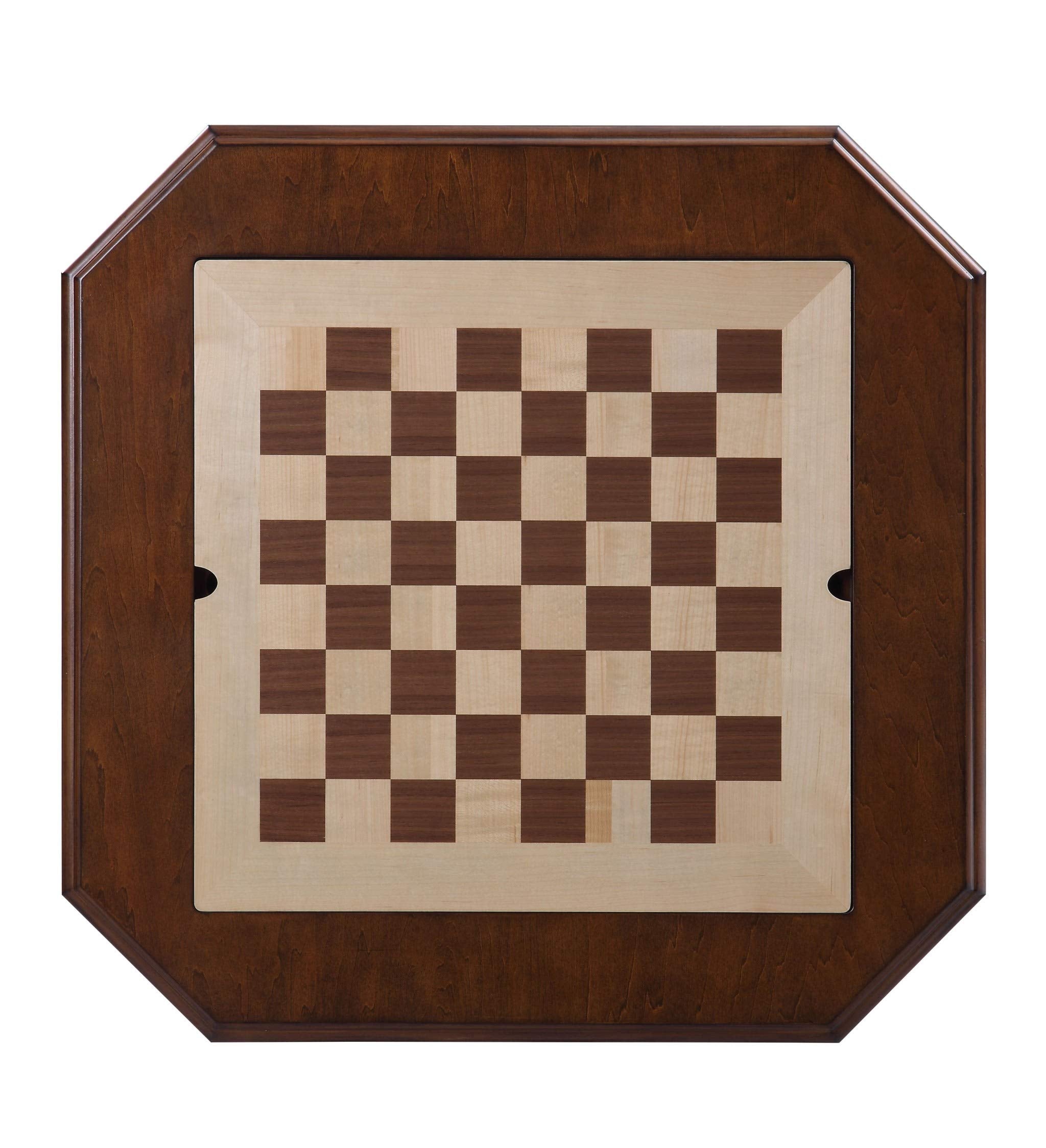 HomeRoots Wood, Poly-Resin Engineered Wood 30' X 28' X 28' Wood, Poly-Resin, and Engineered Wood Game Table, Cherry