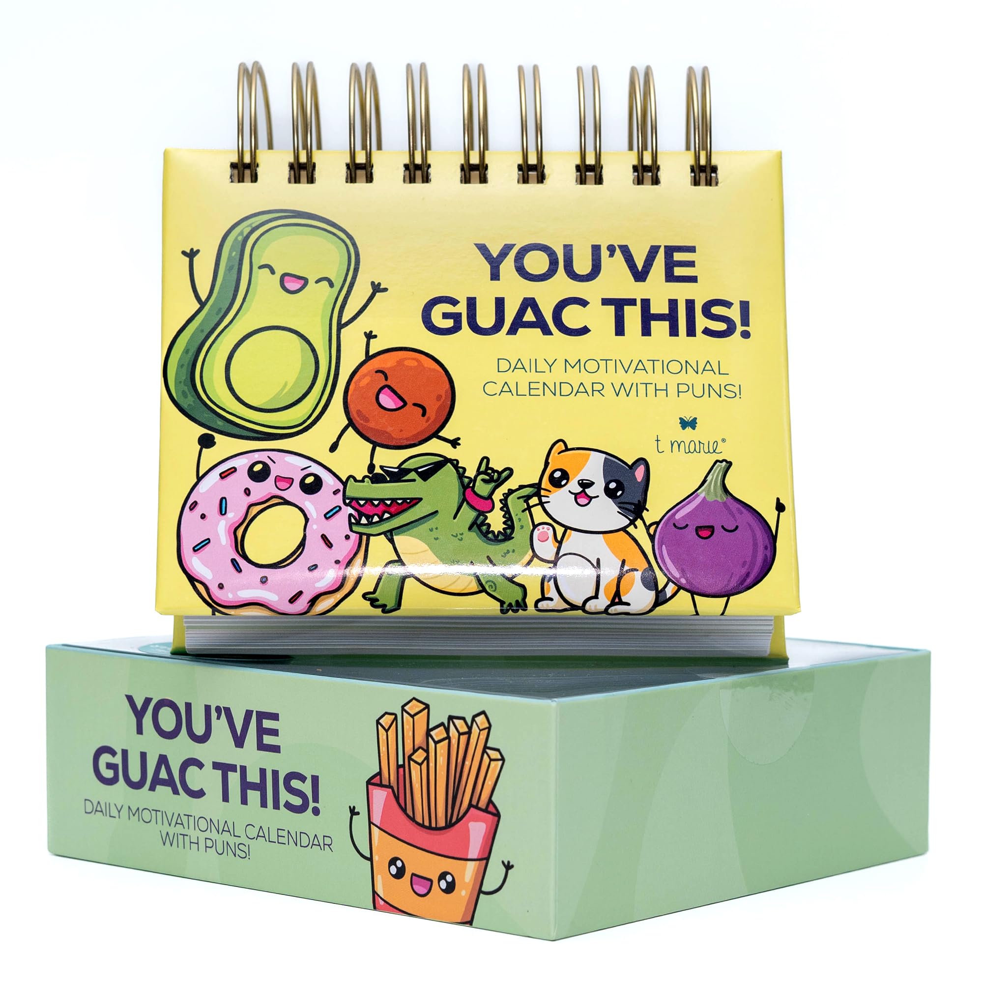 T Marie Punny Motivational Desk Calendar - Daily Perpetual Calendar To Use Year After Year - Cute Office Decor, Positive Affirma