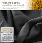 Simple&Opulence 100% Belgian Linen Pillowcase Embroidered-Set Of 2 Queen Size Stone Washed Solid Color-Soft And Durable (Dark Grey, 20''X30'')