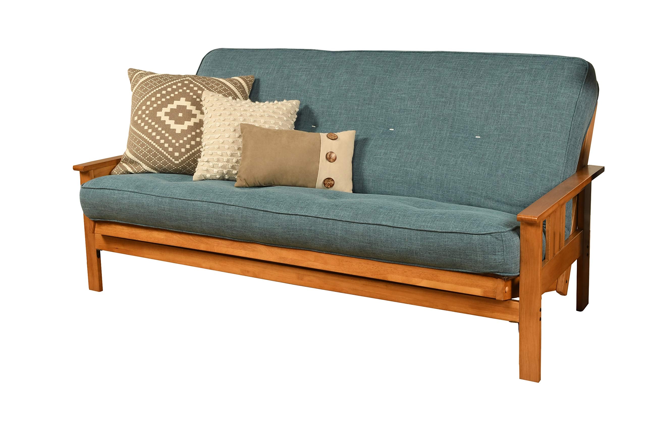 Kodiak Furniture Monterey Futon Set (Multiple Finishes Available) Innerspring Mattress Included, Full, Suede Olive, No Drawers