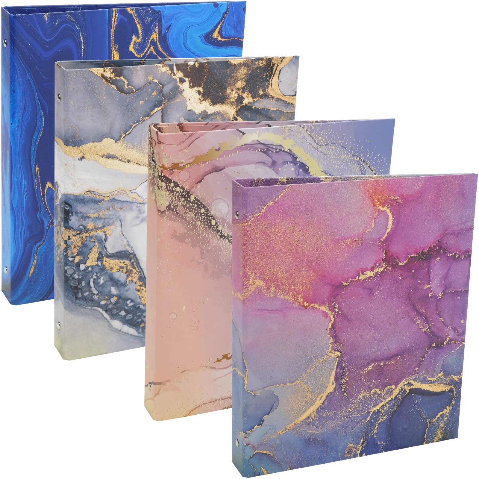4 Pack Decorative Binder, 1 Subject (Marble Set)