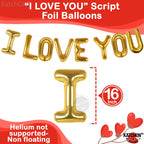 Katchon, I Love You Balloons Set - 16 Inch, Pack Of 20 | Red Heart Balloons For Romantic Decorations Special Night | Heart Shape