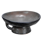 Creative Co-Op Stoneware Handle And Base, Black Reactive Glaze Bowl, 8'' L X 8'' W X 3.75'' H