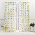 Nicole Miller New York Hattie Light Filtering, Semi Sheer Rod Pocket Curtain Panels, 54x108, Yellow, Set of 2