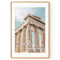 FLYJOE 24x36 Poster Frame | Solid Oak Wood 24 x 36 Picture Frame | 24x36 Poster Frame With Mat For 20x30 | Tempered Glass And Ha