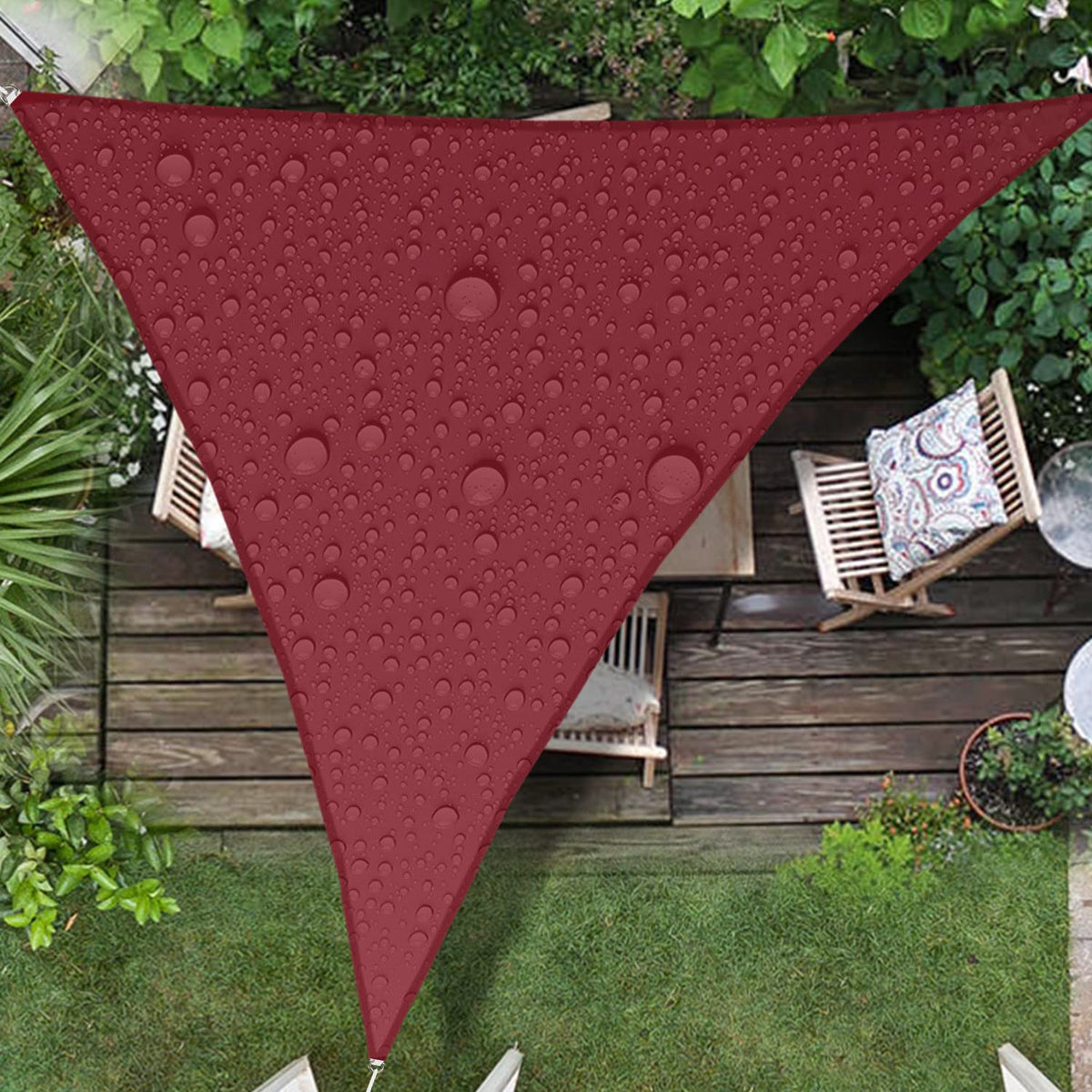 Windscreen4Less 16'X16'X16' Waterproof Sun Shade Sail Triangle Shade Canopy Cover Uv Block For Backyard Patio Deck Balcony Pergo