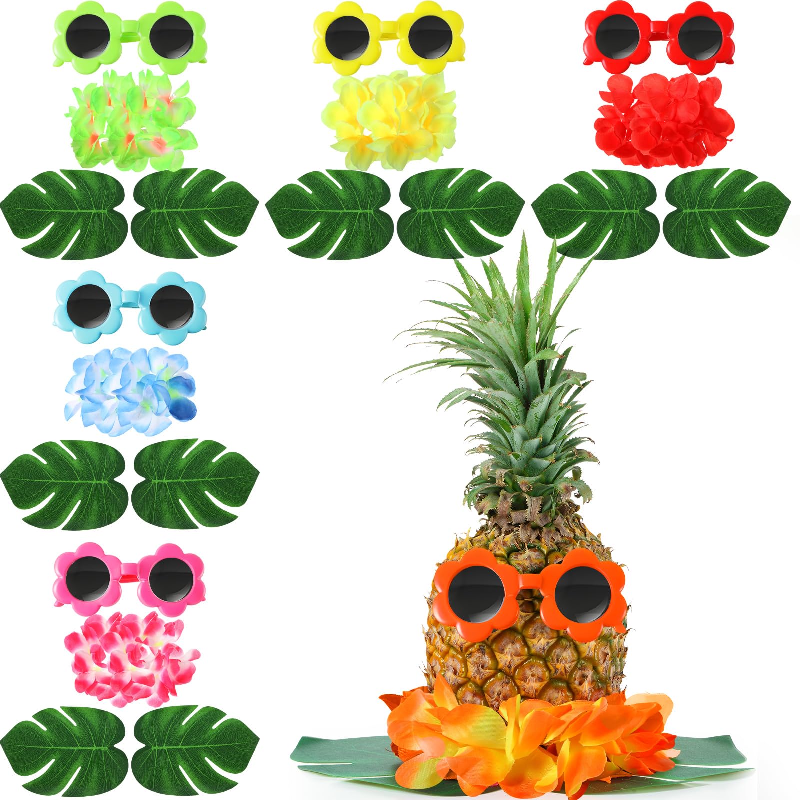 Rotatingpals 6 Sets Christmas Pineapple Table Centerpieces Luau Party Table Decorations Tropical Decor for Beach Summer Party