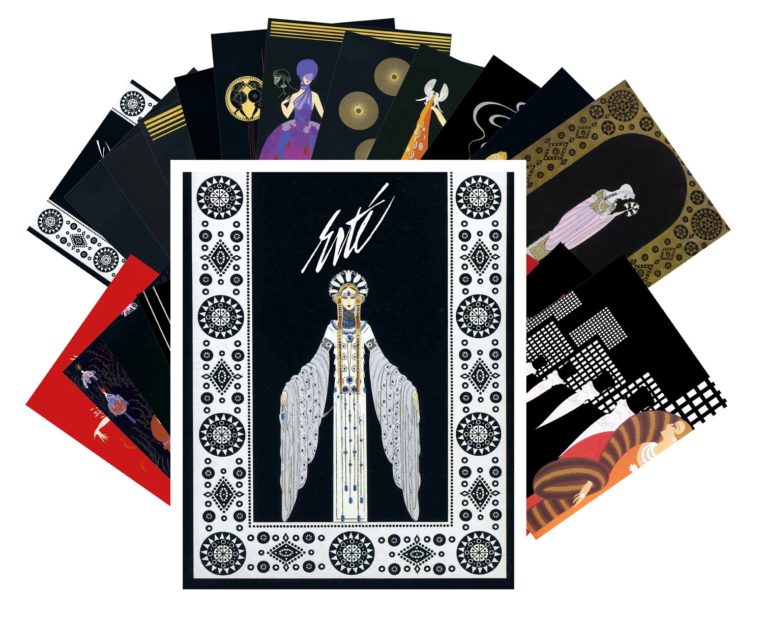 Vintage Postcards 24 Pcs Erte Art Deco Vintage Painting